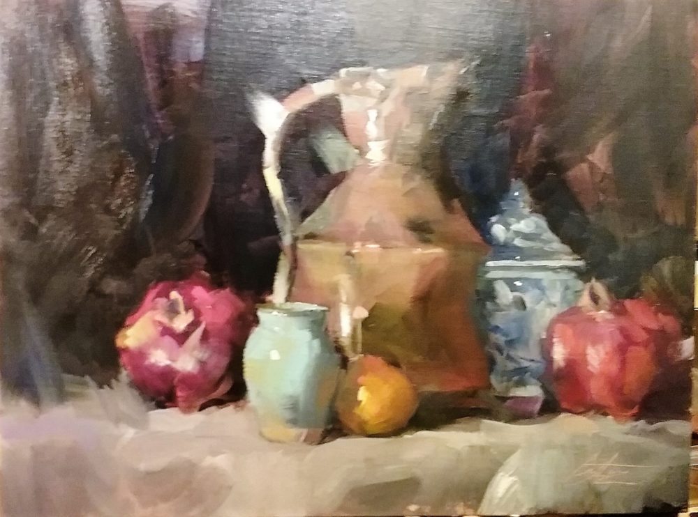 Simple Things oil by Gretchen Lopez