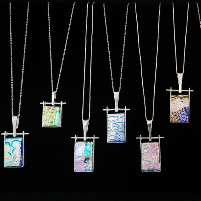 Silver Framed Pendant by Chikako Myers