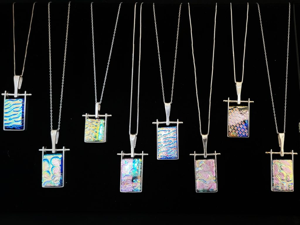 Silver Framed Pendant by Chikako Myers