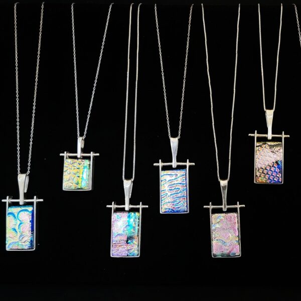 Silver Framed Pendant by Chikako Myers