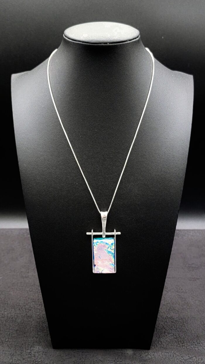 Fused Glass Pendant with Chain by Chikako Myers 619650