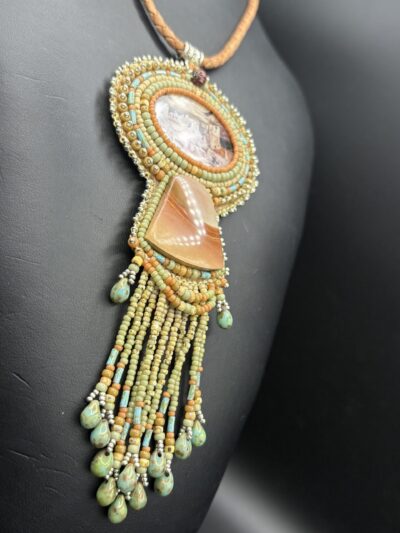 Cliff Dwelling with Polychrome Jasper Necklace by Sue Horine SHN18