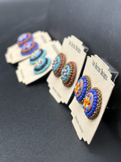 Bead Embroidery Post Earrings Studs by Sue Horine 358200