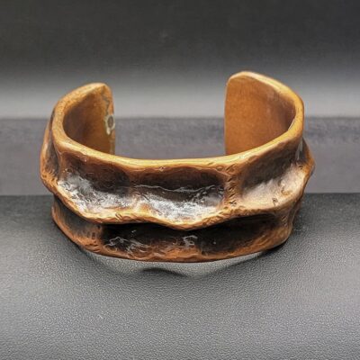 Copper Cuff 1 and 1 Quater Inch by Chikako Myers