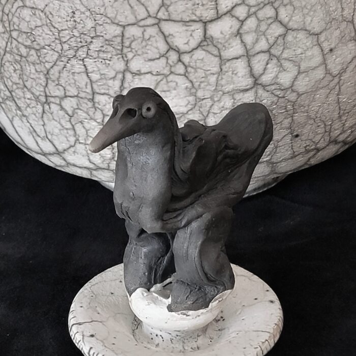 Raku Bird Pot by Jeff Perkins - Image 3