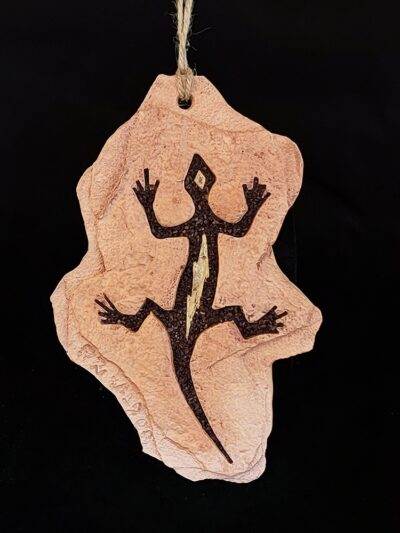 Heartline Lizard Ornament by P Ron Schneider
