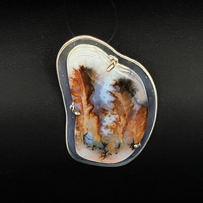 Plume Agate Sterling Pendant by Nancy Bihler NB-500