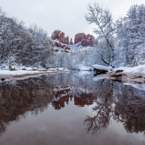 Snowfall at Red Rock Crossing by Kelli Klymenko