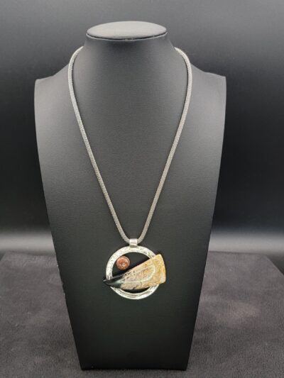Fossil Palm and Native Copper Necklace by Deanne McKeown DMK256