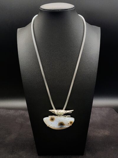 Leopard Druzy Raven Necklace by Deanne McKeown DMK249