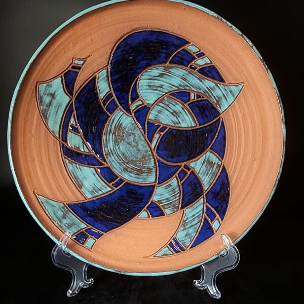 Carved Earthenware Plate by Mary Heyborne