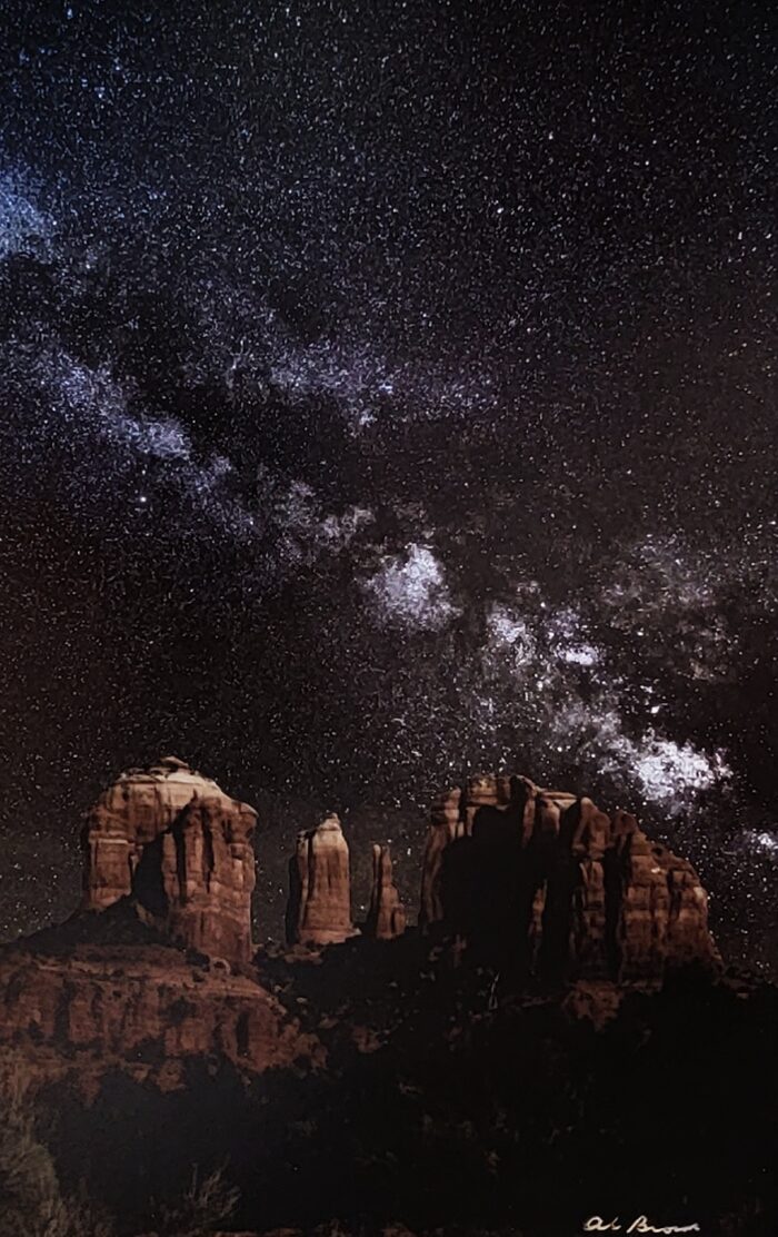 The Milky Way over Cathedral Rock by Al Brown