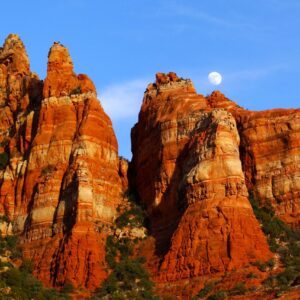 Moonrise Over Red Rocks by Iris Yang