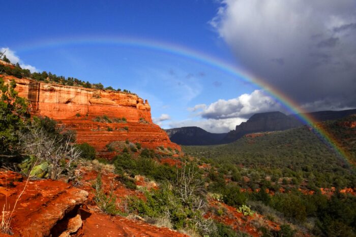 Rainbow Over Red Rocks by Iris Yang