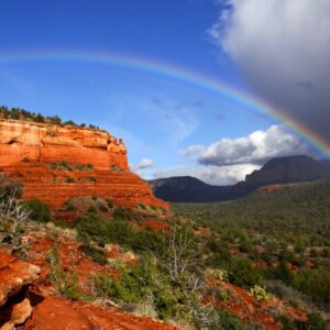 Rainbow Over Red Rocks by Iris Yang