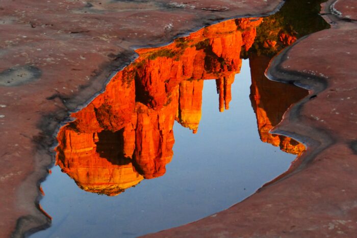 Reflection of Cathedral Rock by Iris Yang