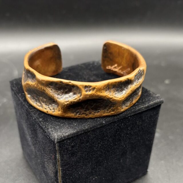 Air Chased Copper Cuff by Chikako Myers