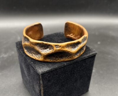 Air Chased Copper Cuff by Chikako Myers