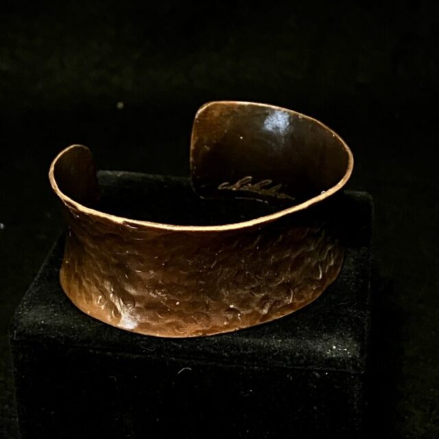 Hammered Forged Copper Cuff with Patina by Chikako Myers