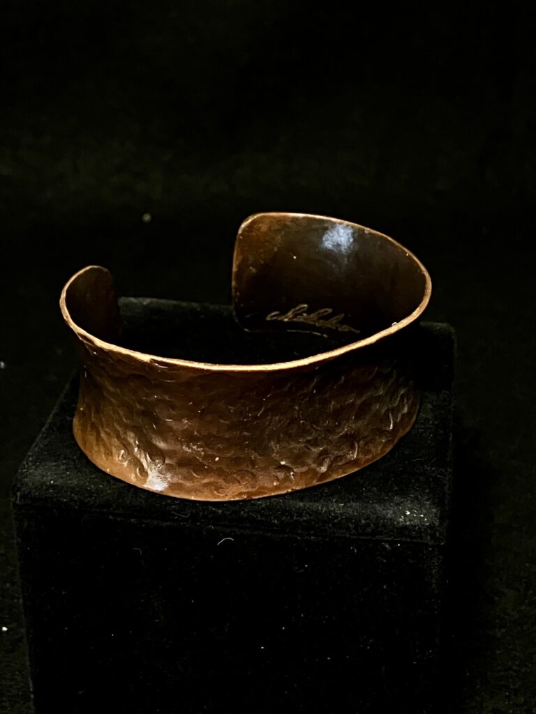 Hammered Forged Copper Cuff with Patina by Chikako Myers