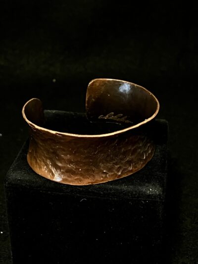 Hammered Forged Copper Cuff with Patina by Chikako Myers