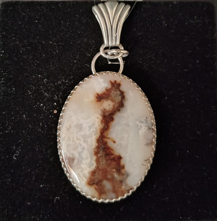 Seahorse Pendant of Graveyard Point Oregon Agate by Nancy Bihler NB-1468