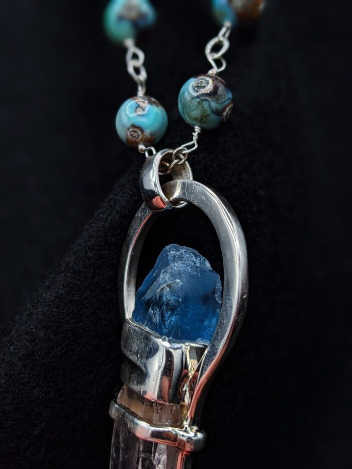 Imperial Jasper with Crystal Fluorite Pendant by Carol Kahn - Image 3