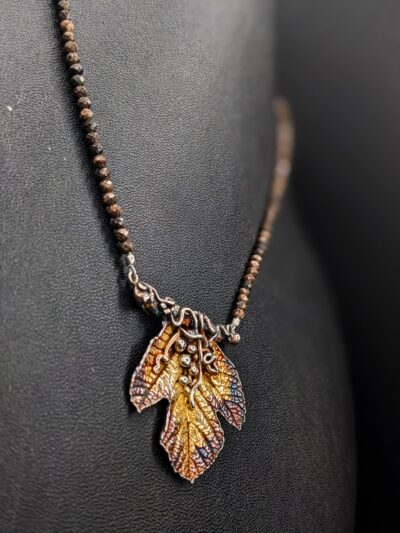 Fine Silver and 22k Gold Necklace by Joan Roberts 4002n