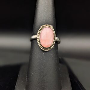 Pink Opal and Sterling Silver Oval Ring by Robin Hanna RH001