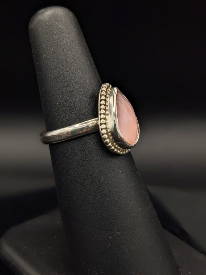 Pink Opal and Sterling Silver Teardrop Ring by Robin Hanna RH002 - Image 2