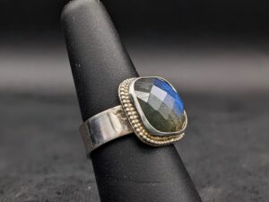 Labradorite and Sterling Silver Cushion Cut Ring by Robin Hanna RH022