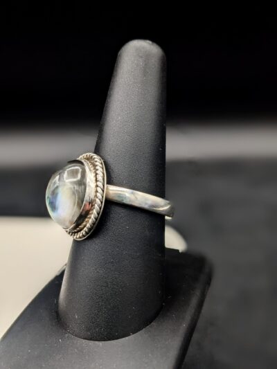 Mother of Pearl and Quartz Oval Doublet Ring by Robin Hanna RH027