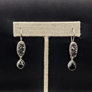 Black Druzy and Onyx Earrings by Robin Hanna RH040