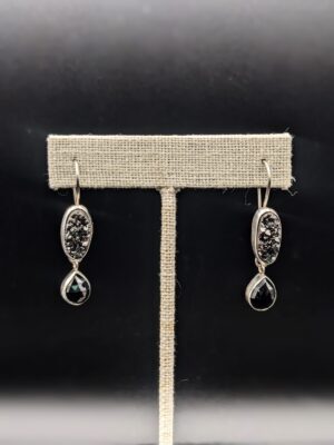 Black Druzy and Onyx Earrings by Robin Hanna RH040