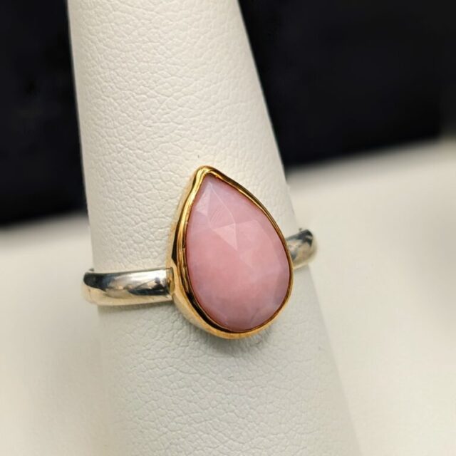 Mixed Pink Opal Teardrop Ring by Robin Hanna RH005