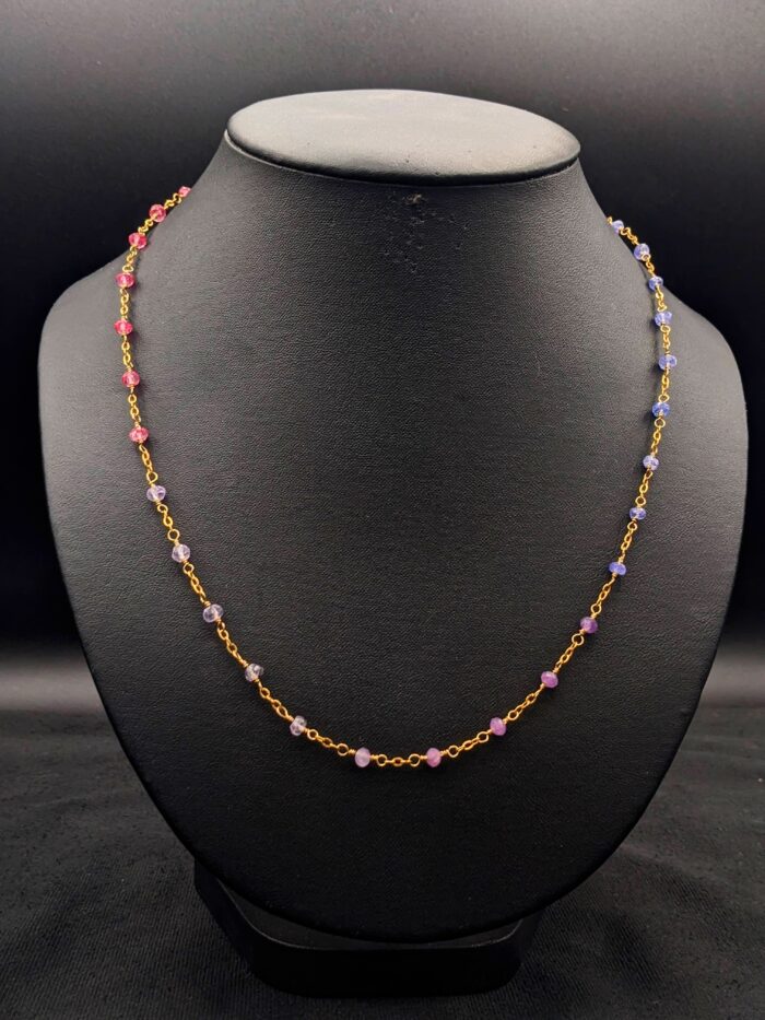 Linked Topaz and Iolite Necklace by Robin Hanna RH053