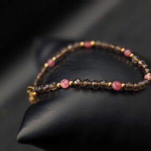 Smoky Quartz and Pink Tourmaline Bracelet by Robin Hanna RH058