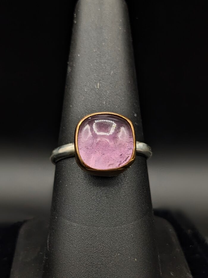 Mixed Pink Amethyst Cushion Cut Ring by Robin Hanna RH009