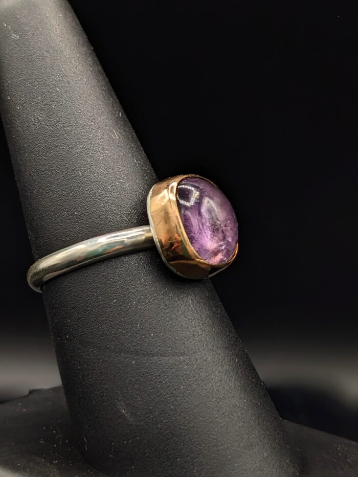 Mixed Pink Amethyst Cushion Cut Ring by Robin Hanna RH009 - Image 2