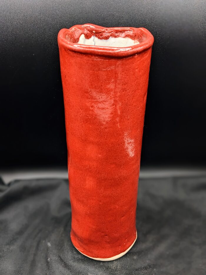 Red Slab Vase by V. Norton - Image 2