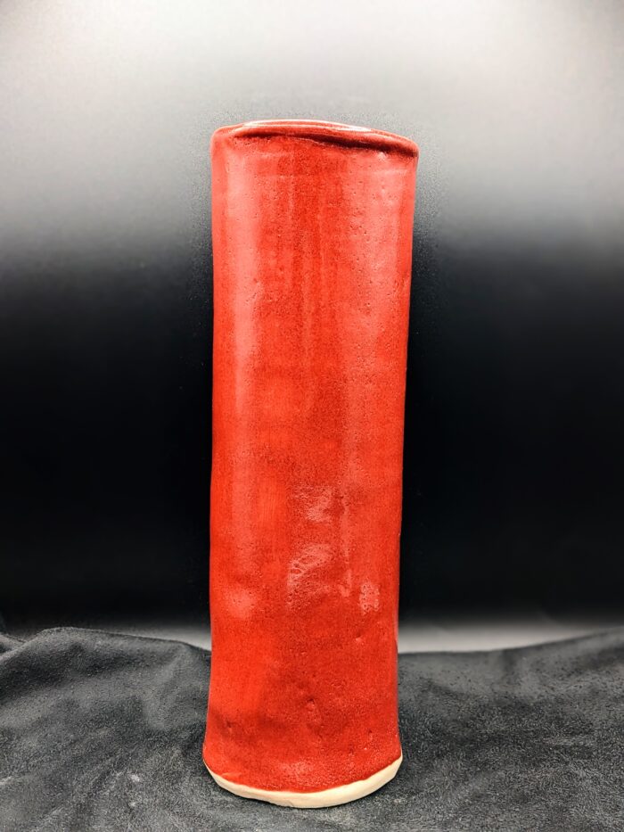 Red Slab Vase by V. Norton