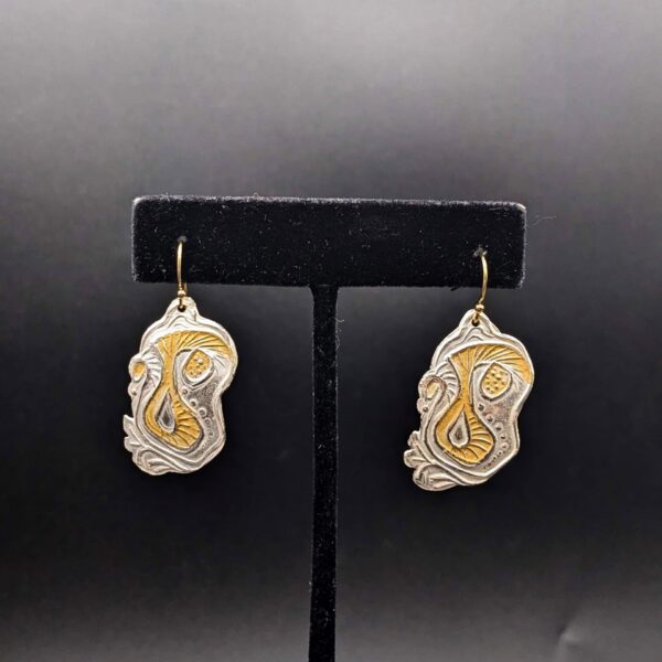 Fine Silver 22K Gold Earrings by Joan Roberts
