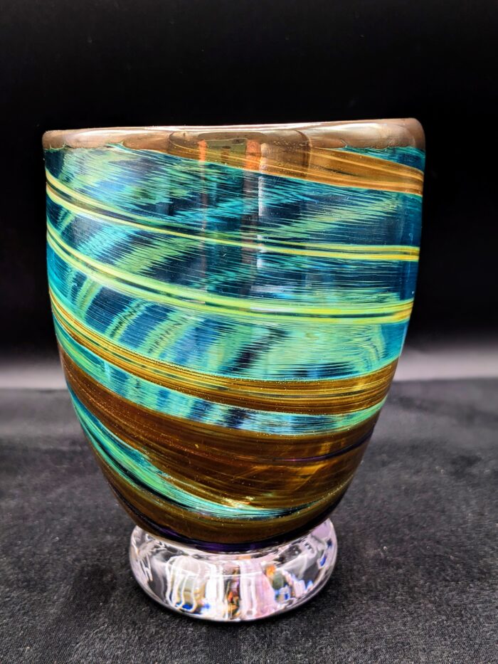 Blue Green Twist Vase by George Averbeck