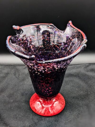Footed Vase with Cut Top by George Averbeck