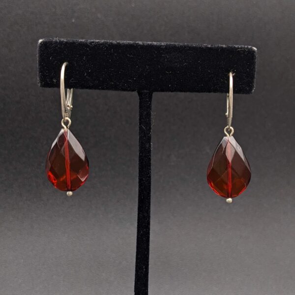 Baltic Amber and Sterling Silver Earrings by Joan Roberts