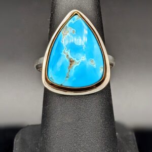 Trillion Cut Kingman Turquoise Ring by Robin Hanna RH067