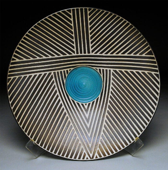 Arrow with Blue Sun Bowl by Nicholas Bernard NB13