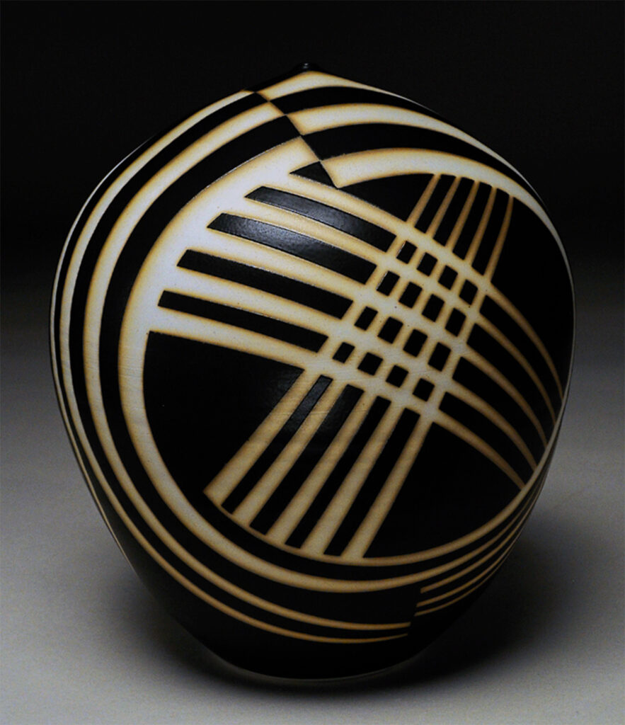 Crossing Lines Bottle by Nicholas Bernard