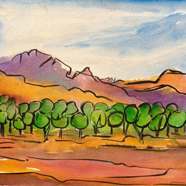Distant Cottonwoods No1 by Myrna Harrison