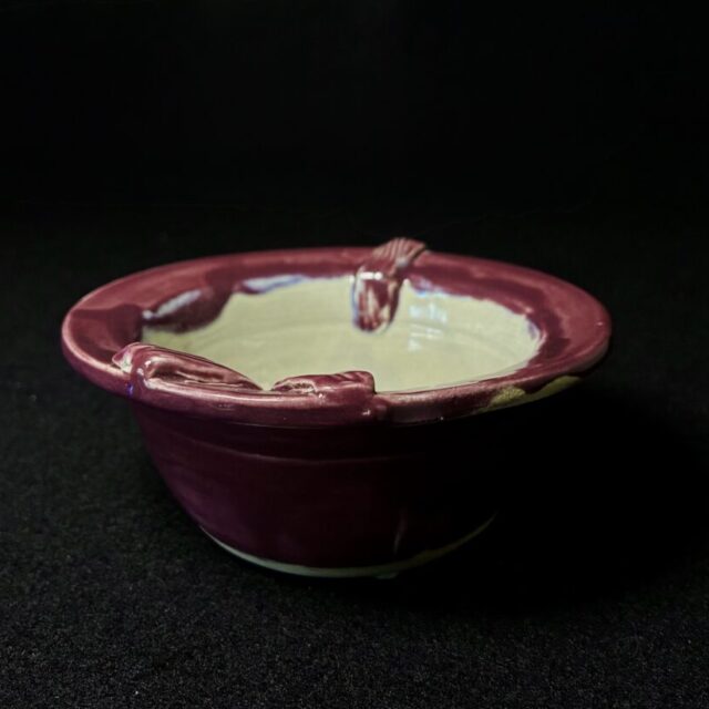 Small Purple Passion Decorated Bowl by V Norton